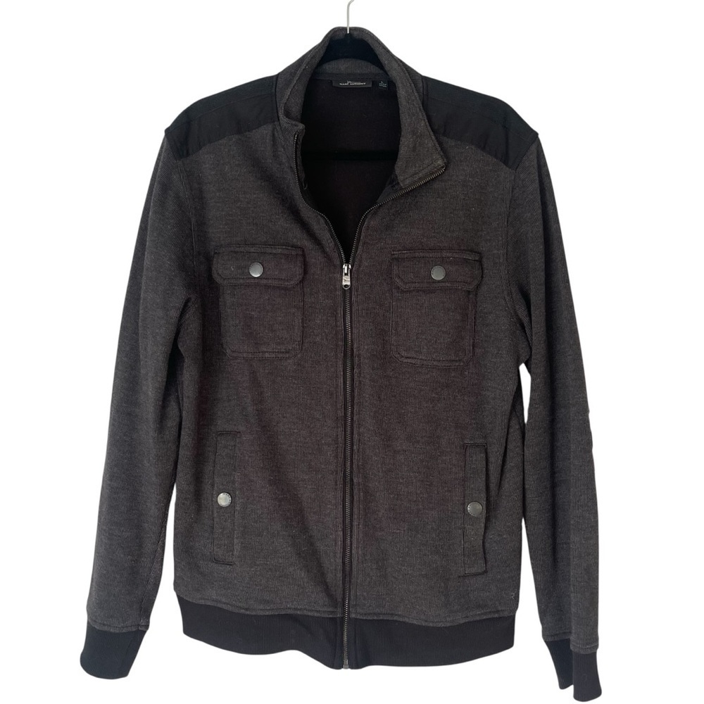 Marc Anthony Men’s Gray and Black Bomber Jacket Size Large